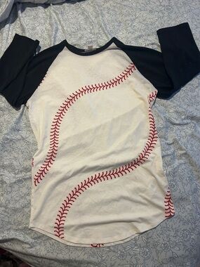 LuLaRoe Randy  Cream Baseball ⚾️ Theme